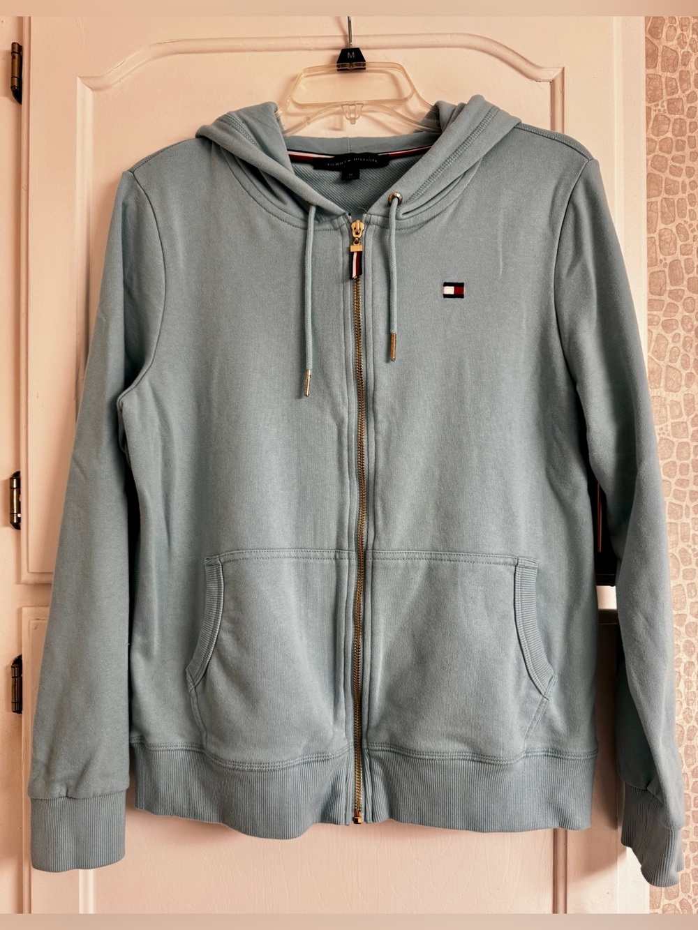 Tommy Hilfiger Light Blue Zip-Up Hoodie Jacket Women’s Medium